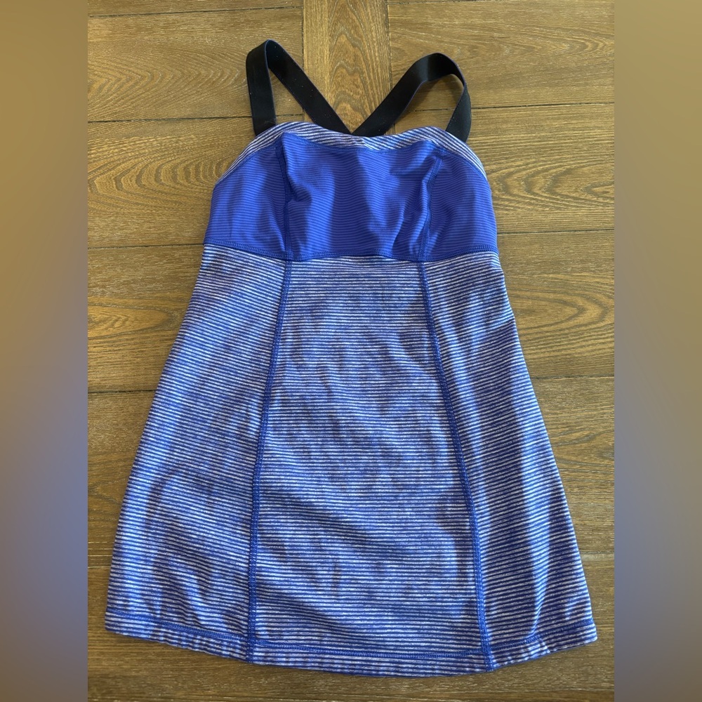 Lululemon Athletica Blue Striped Tank Top